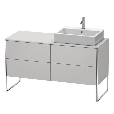 Duravit XSquare Konsolenwaschtischunterbau bodenstehend Nordic Weiß Seidenmatt 1400x548x778 mm - XS4