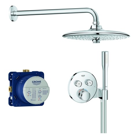 GROHE UP-Duschsys. GrohthermSmartControl runde Form 34744 mit THM/KB/HB chrom, 34744000