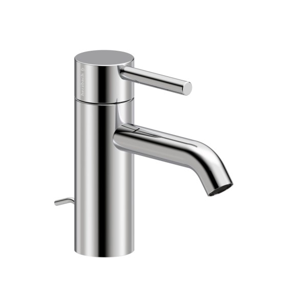 Herzbach DEEP Waschtischmischer S-Size 115mm mit Zugstangen-Ablaufgarnitur Chrom, 18.023510.2.01