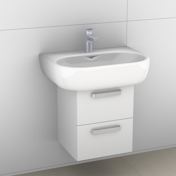 Artiqua 413 Waschtischunterschrank für 4U 223460 Weiß Hochglanz, 413-WU2L-K17-7016-68