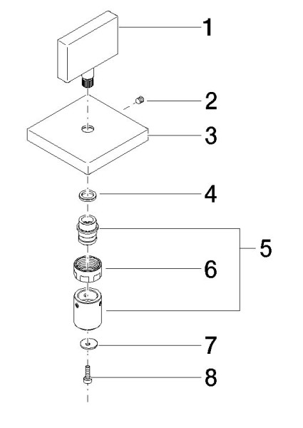 Dornbracht Griff für Unterputzventil Ersatzteile 90207800202 60 x 60 x 75 mm chr gebürstet