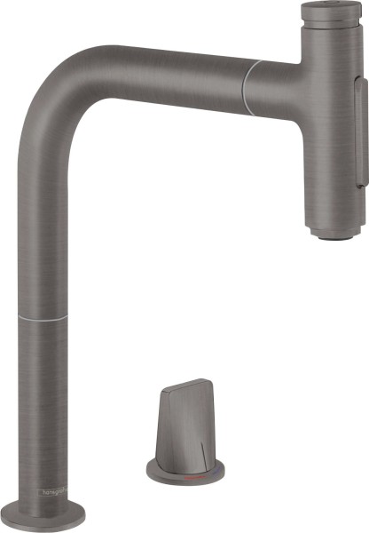 Hansgrohe 2-L.Spültischmischer 200 Select 2jet sBox Ausziehbrause M7120-H200 Brushed Black, 73818340