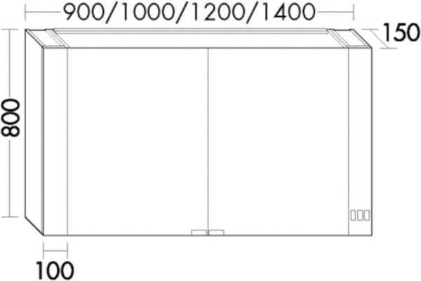 Burgbad Spiegelschrank RL40 Light RL40 VC 800x1400x150 Anthrazitgrau Matt, SPQU140F4952