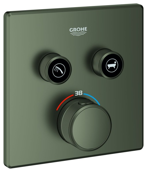 GROHE Thermostat Grohtherm SmartControl 29124 eckig 2 ASV satin graphite, 29124MG0