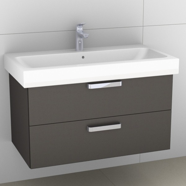 Artiqua 413 Waschtischunterschrank für iCon 124090, 124093 Stahlgrau Metallic, 413-WU2L-K13-7141-88