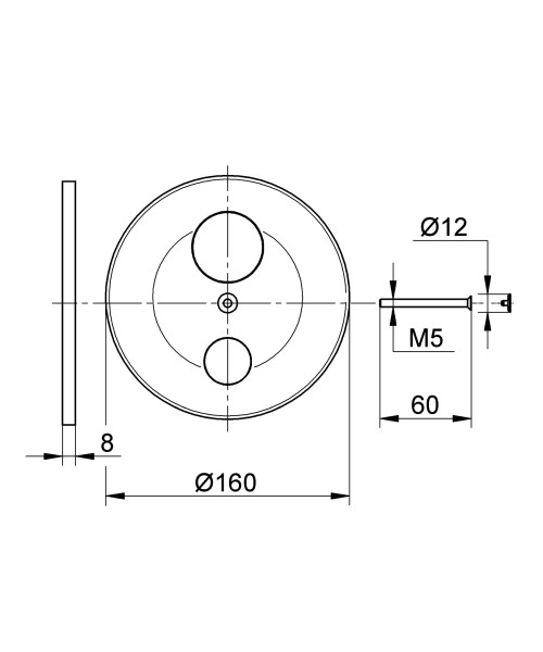 EICHELBERG Wandrosette 440433 für Unterputz-Wannenbatterie MultiFlow chrom, 44043326