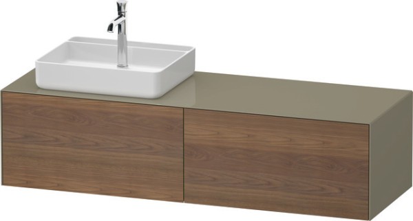 Duravit White Tulip Konsolenwaschtischunterbau wandhängend Amerikanischer Nussbaum & Stein Grau Matt