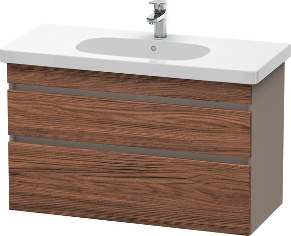 Duravit DuraStyle Waschtischunterbau wandhängend Nussbaum dunkel & Basalt Matt 1000x453x610 mm - DS6