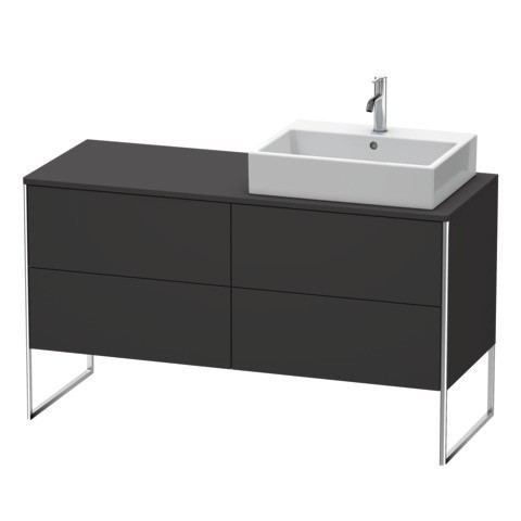 Duravit XSquare Konsolenwaschtischunterbau bodenstehend Graphit Supermatt 1400x548x778 mm - XS4923R8