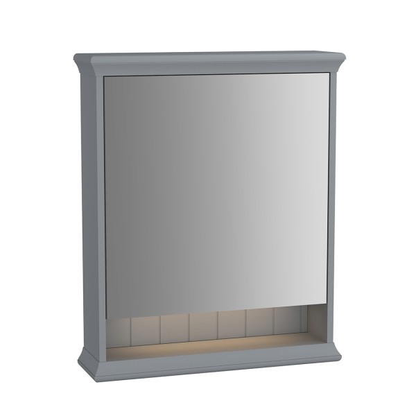 VitrA Valarte LED-Spiegelschrank 63 cm 1 Tür Türanschlag rechts Grau Matt,62229