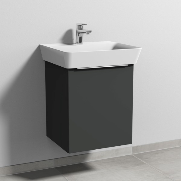 Sanipa 3way Waschtischunterbau zu Ideal Standard Connect Air Cube Waschtisch mit 1 Tür, Graphit-Matt