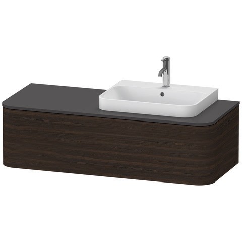 Duravit Happy D.2 Plus Konsolenwaschtischunterbau wandhängend Nussbaum gebürstet Matt 1300x550x354 m