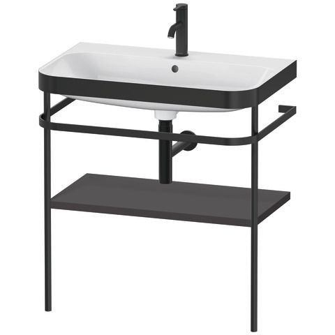 Duravit Happy D.2 Plus c-bonded Set mit Metallkonsole Graphit Supermatt 775x490x850 mm - HP4737O8080