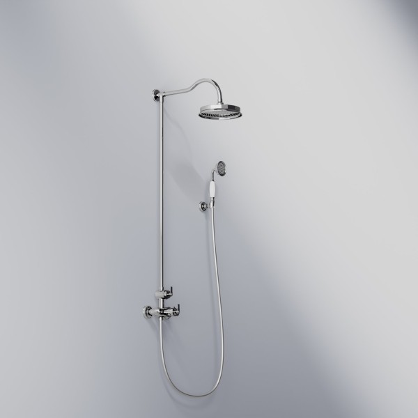 Steinberg Serie 350 Brauseset, komplett mit Thermostatarmatur, mit Regenbrause und Handbrause, chrom