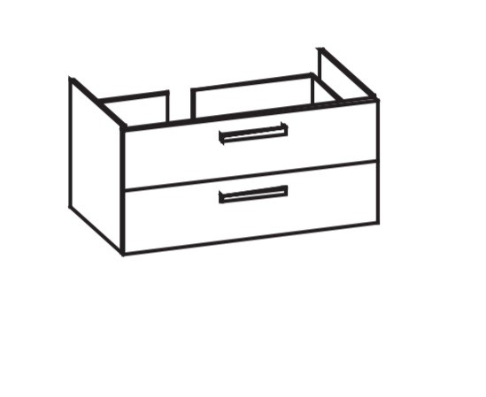 Artiqua 411 Waschtischunterschrank für P3 Comforts 233310 Becken links Eiche Weiß quer NB, 411-WU2L-