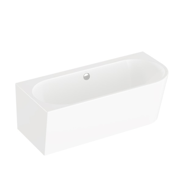 VitrA Geo Badewanne back to wall Ecke links 165 x 75 cm mit Überlauf Weiß Hochglanz,65431008000