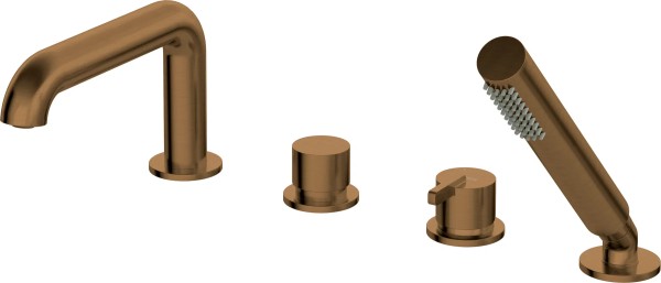 Neuesbad Serie 600 4-Loch Wannenarmatur mit Brauseset, Oberfläche: bronze gebürstet