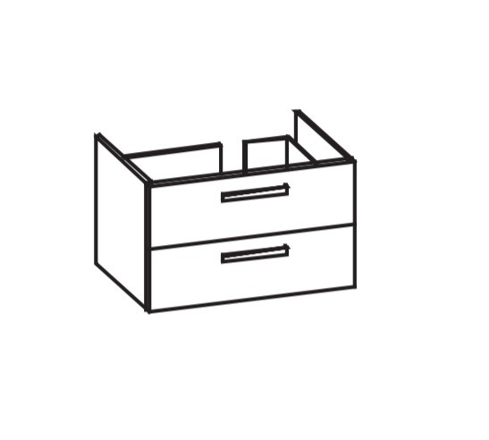 Artiqua 411 Waschtischunterschrank für P3 Comforts 233485 Becken rechts Stahlgrau Metallic, 411-WU2L