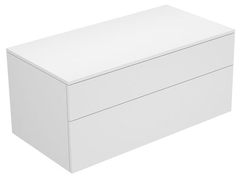 Keuco Sideboard Edition 400 31753, 2 Ausz., weiß/Glas trüffel klar, 31753720000