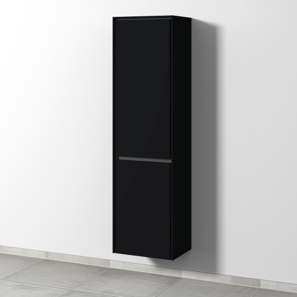 Sanipa Twiga Hochschrank mit 2 Türen, Schwarz-Matt, SY10708