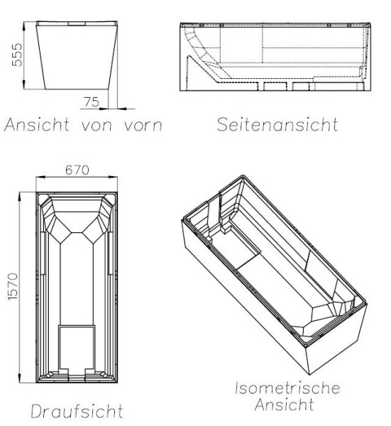 Neuesbad Wannenträger für Standard (2s) 160x70