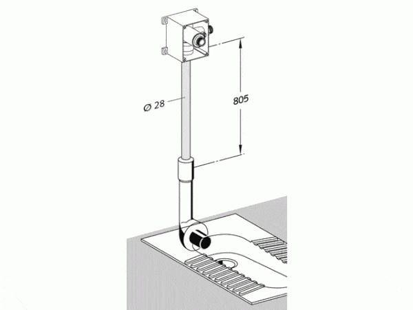 Schell Spülrohr für UP-WC VERONA 28x1x805mm