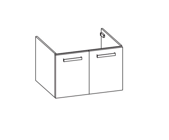 Artiqua 411 Waschtischunterschrank für Vero AIR 235080 Anthrazit Hochglanz, 411-WU2T-D79-7015-51