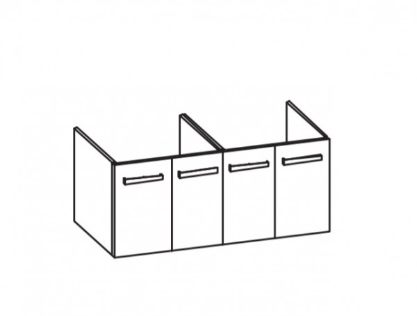Artiqua 412 Waschtischunterschrank für Tonic II K0871, K0873, K0874, Oxid Hellgrau quer, 412-WU4T-I5