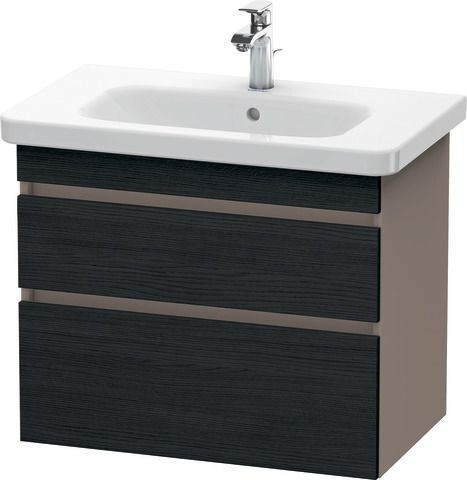 Duravit DuraStyle Waschtischunterbau wandhängend Eiche Schwarz & Basalt Matt 730x448x610 mm - DS6481