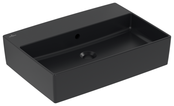 Villeroy & Boch Aufsatzwaschbecken Memento 2.0 600x 420mm, mit Überlauf Pure Black cplus