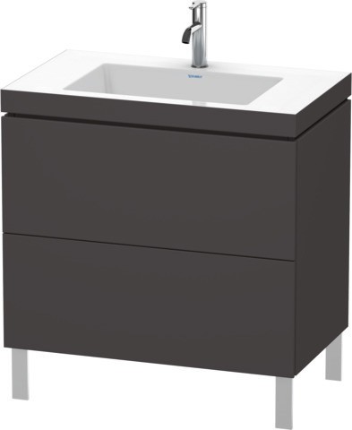 Duravit L-Cube c-bonded Set bodenstehend Graphit Supermatt 800x480x698 mm - LC6937O8080