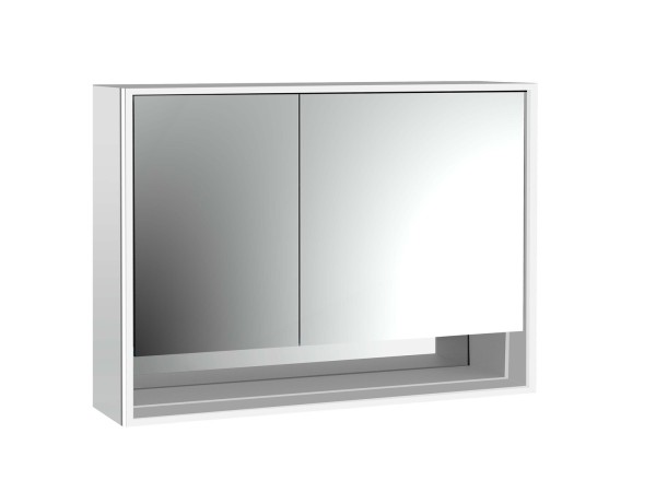 emco LED-Lichtspiegelschrank Loft mit Unterfach Aufputz, 1000 mm, 2-türig, breite Tür rechts Rückwan
