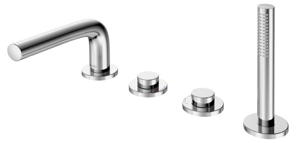 Keuco Wannenmischer Edition 400 51530, 4-Loch,Wannenrand,220mm, Nickel geb., 51530050200