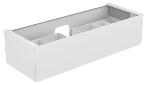 Keuco Waschtischunterschrank Edition 11 31261, 1 Front-Auszug Bel., weiß/Glas weiß satiniert, 312612