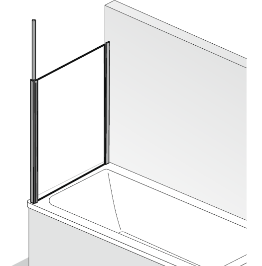 HSK Premium Softcube Seitenwand passend zu Softcube Badewannenaufsatz