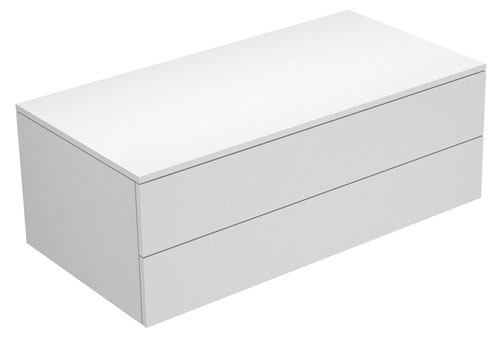 Keuco Sideboard Edition 400 31752, 2 Ausz., weiß/Glas weiß satiniert, 31752270000