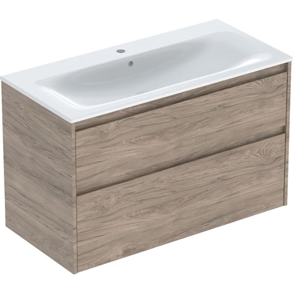 Geberit Renova Plan Set Möbelwaschtisch schmaler Rand, mit Unterschrank, zwei, 504041JR8