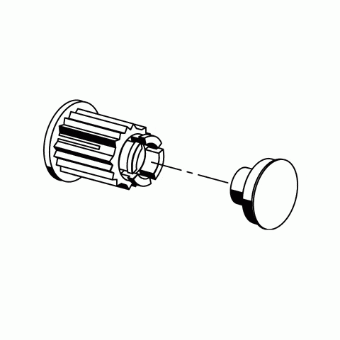 Schell Rastbuchse mit Abdeckung zu SchellOMAT Spülventil mit Metallgriff