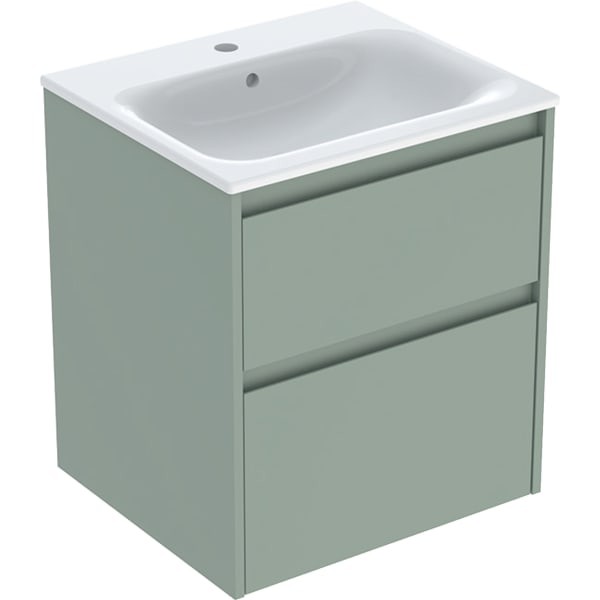Geberit Renova Plan Set Möbelwaschtisch schmaler Rand, mit Unterschrank, zwei, 504038IK8