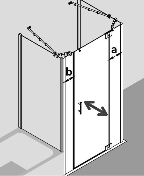 Kermi Pendeltür Filia XP 1GR 1300x2000, silber hochglanz, ESG klar, FX1GR13020VAK