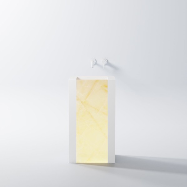 Steinberg Serie 540 Standwaschtisch, eckig, ohne Überlauf, 420 x 500 x 900 mm, champagne/matt white