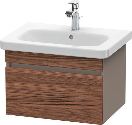 Duravit DuraStyle Waschtischunterbau wandhängend Nussbaum dunkel & Basalt Matt 580x448x398 mm - DS63