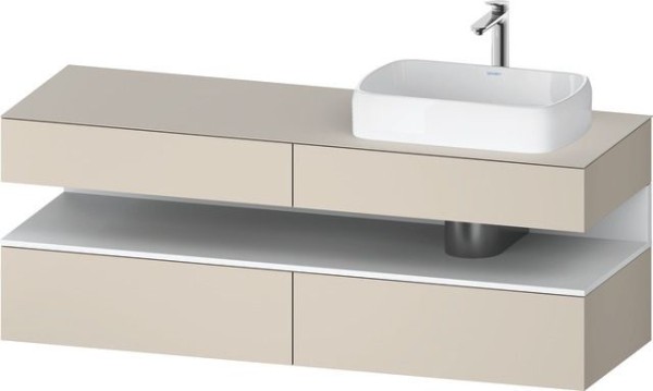 Duravit Qatego Konsolenwaschtischunterbau wandhängend Taupe Supermatt 1600x550x600 mm - QA4778018830