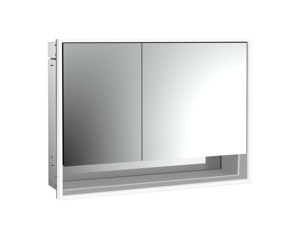 emco LED-Lichtspiegelschrank Loft mit Unterfach Unterputz, 1000 mm, 2-türig, breite Tür rechts Rückw