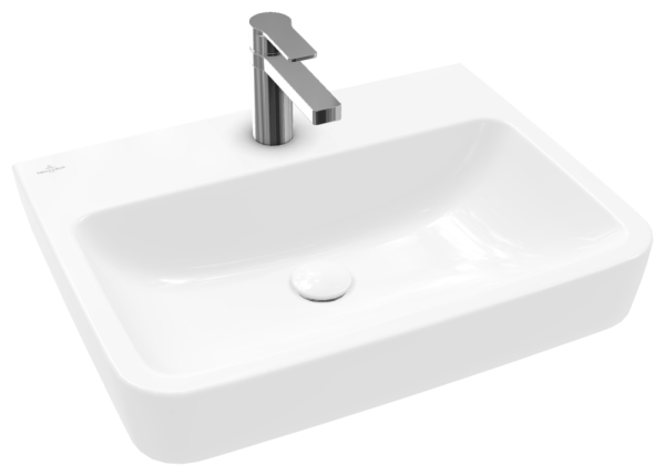 Villeroy & Boch Waschbecken O.novo 600x460mm Eckig 1HL. ohne Überlauf Weiß Alpin, 4A416101