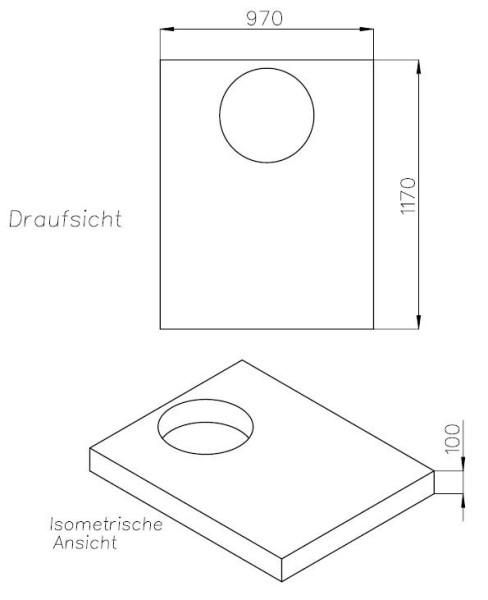 Neuesbad Wannenträger für Hoesch NIAS 100x120x1,5