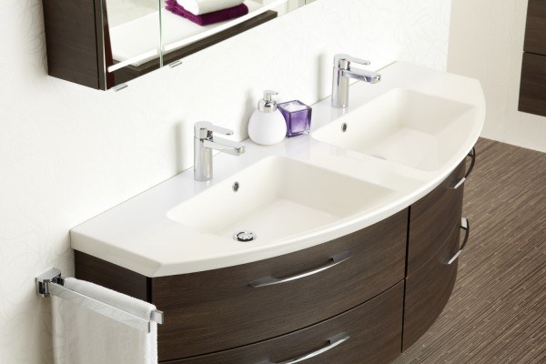 Pelipal Cassca Mineralmarmor-Doppelwaschtisch CSMMDWTR511530W, B:1530, H:50, T:555mm