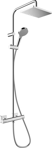 Hansgrohe Showerpipe 230 1jet Vernis Shape EcoSmart chrom mit Brausethermostat, 26097000