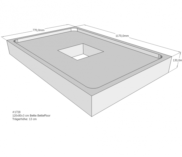 Neuesbad Wannenträger für Bette Floor 1200x800