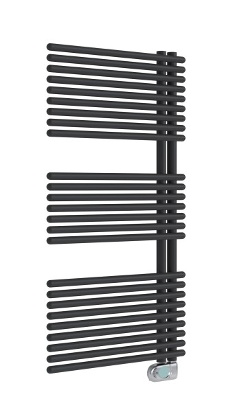 Neuesbad Badheizkörper Open B:600, H:1132mm, mattschwarz, reversibel links/rechts